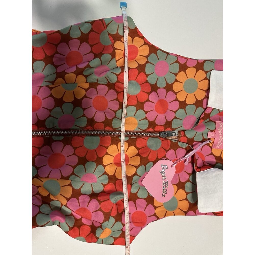 NWT Dolls Kill Sugar Thrillz Sm Floral 60s  Flower Power Romper Shorts Festival - Picture 6 of 9